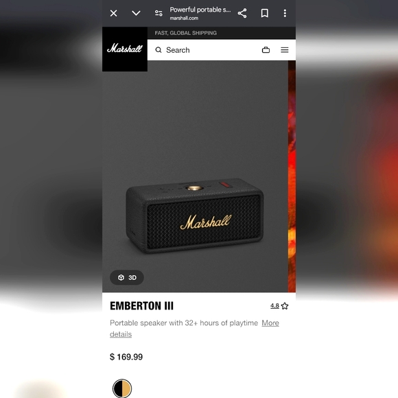 Marshall EMBERTON III Portable speaker with 32+ hours of playtime - Picture 3 of 3